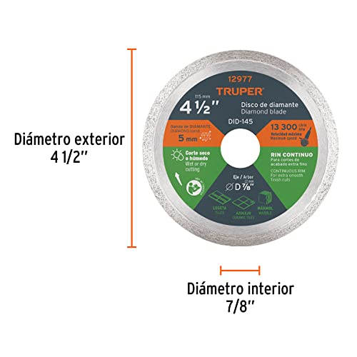 TRUPER 4 1/2 DISCO DIAMANTE CONTINUO