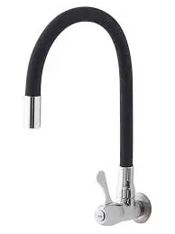 LLAVE CUELLO FLEXIBLE FREGADERO NEGRA P/PARED 