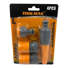 JGO PITON PLASTICO 1/2"P/MANGUERA-JARDIN C/ACCESORIOS 4PCS