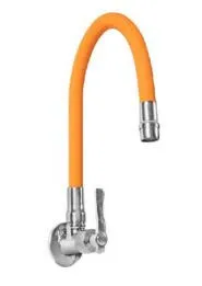 LLAVE CUELLO FLEXIBLE FREGADERO NARANJA P/PARED