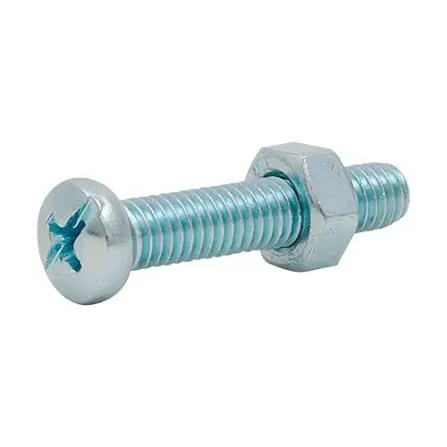PQT TORNILLO C/TUERCA CABEZA PAN  ZINCADO 8 X 40 MM 100 UN (24397)