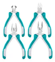 Set 4 en1 pinza alicate corta frio y pinza redonda.