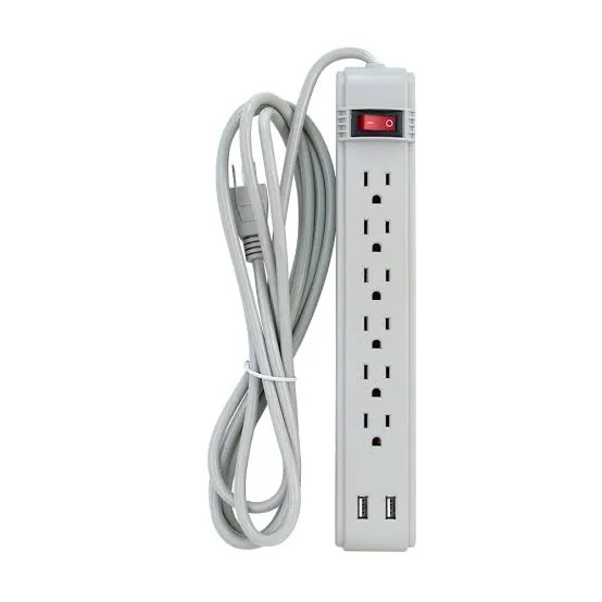 BAOLY REGLETA 6SERV. CABLE 2USB 3MTS CABLE