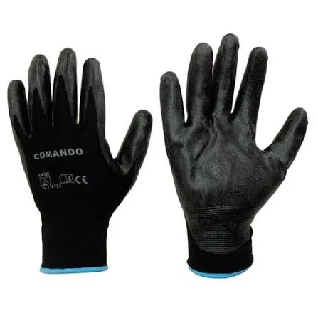 guante nitrilo negro anticorte filo verde T-M
