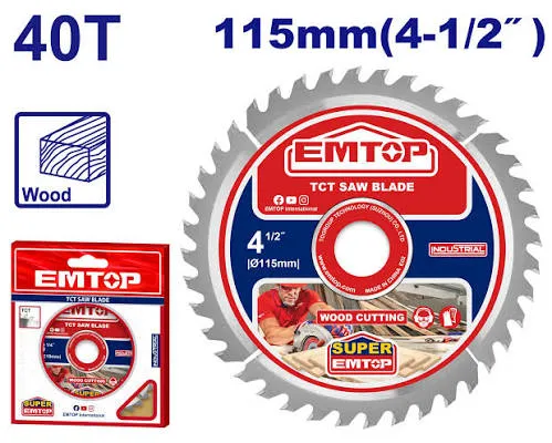 Disco corte madera 4-1/2" Emtop