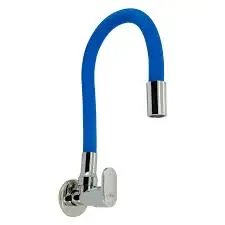 LLAVE CUELLO FLEXIBLE FREGADERO AZUL P/PARED 
