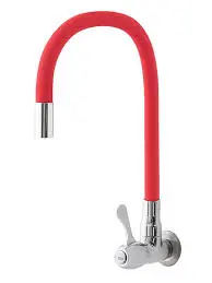 LLAVE CUELLO FLEXIBLE FREGADERO ROJA P/PARED 