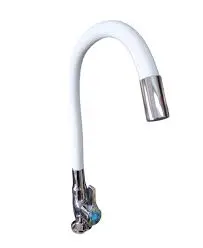 LLAVE PARA MESA DE COCINA CUELLO FLEX PALETA BLANCA  KRAUSS