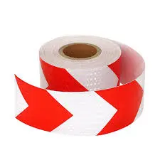 CINTA REFLECTIVA TIPO FLECHA ROJO/BLANCO 2x45mts WT007 CARIOCA