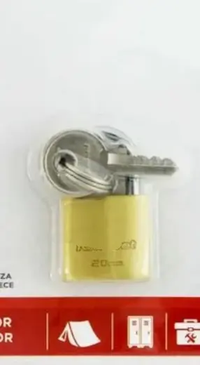 CANDADO RECTANGULAR ALTO RELIEVE 20MM BRONCE HL-201 GLOBE 