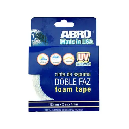 ABRO CINTA DOBLE FAZ 12MMX2MT