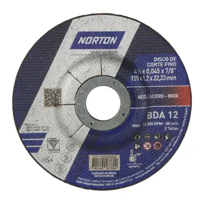 NORTON 4 1/2 x 1/8 x 7/8 DISCO CORTE CENTRO DEPRIMIDO 