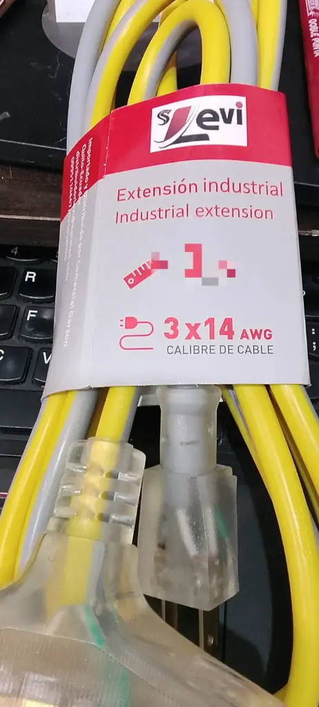 EXTENSION INDUSTRIAL AMAR/GRIS 3X14 5MTS