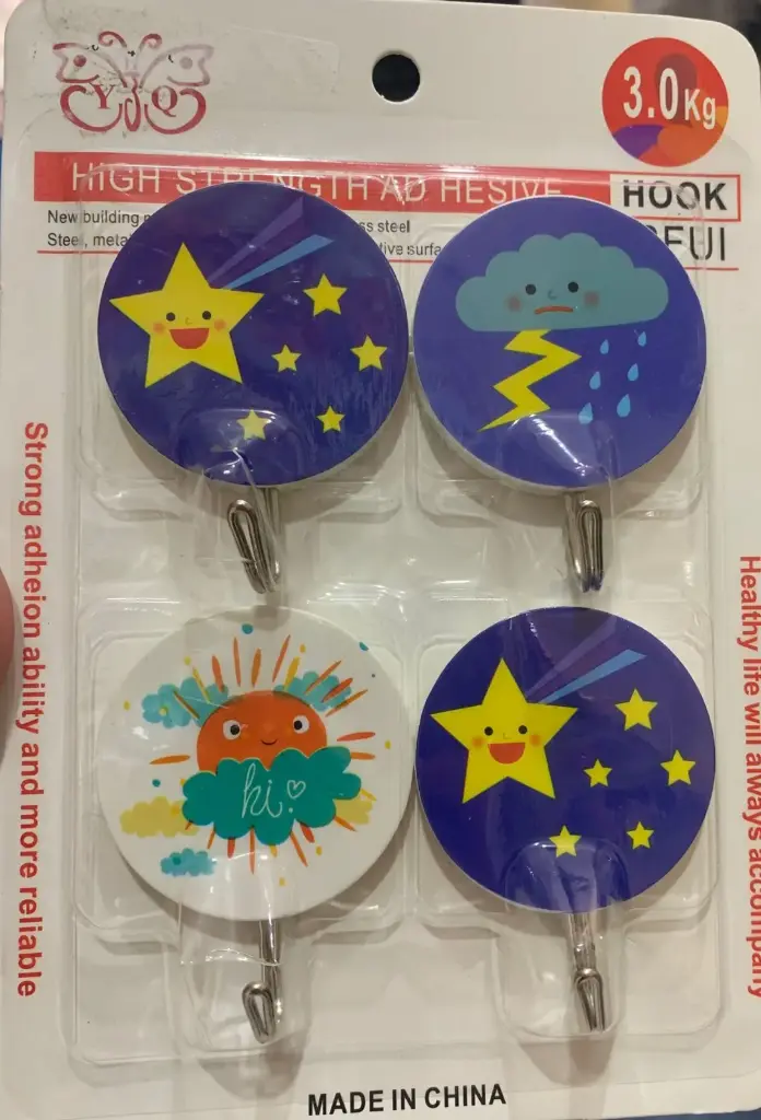 GANCHO ADHESIVO 4PCS FIGURAS